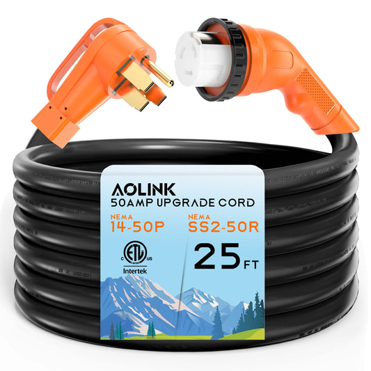 50 Amp 50 Feet RV/Generator Cord with 135° Designed Handle