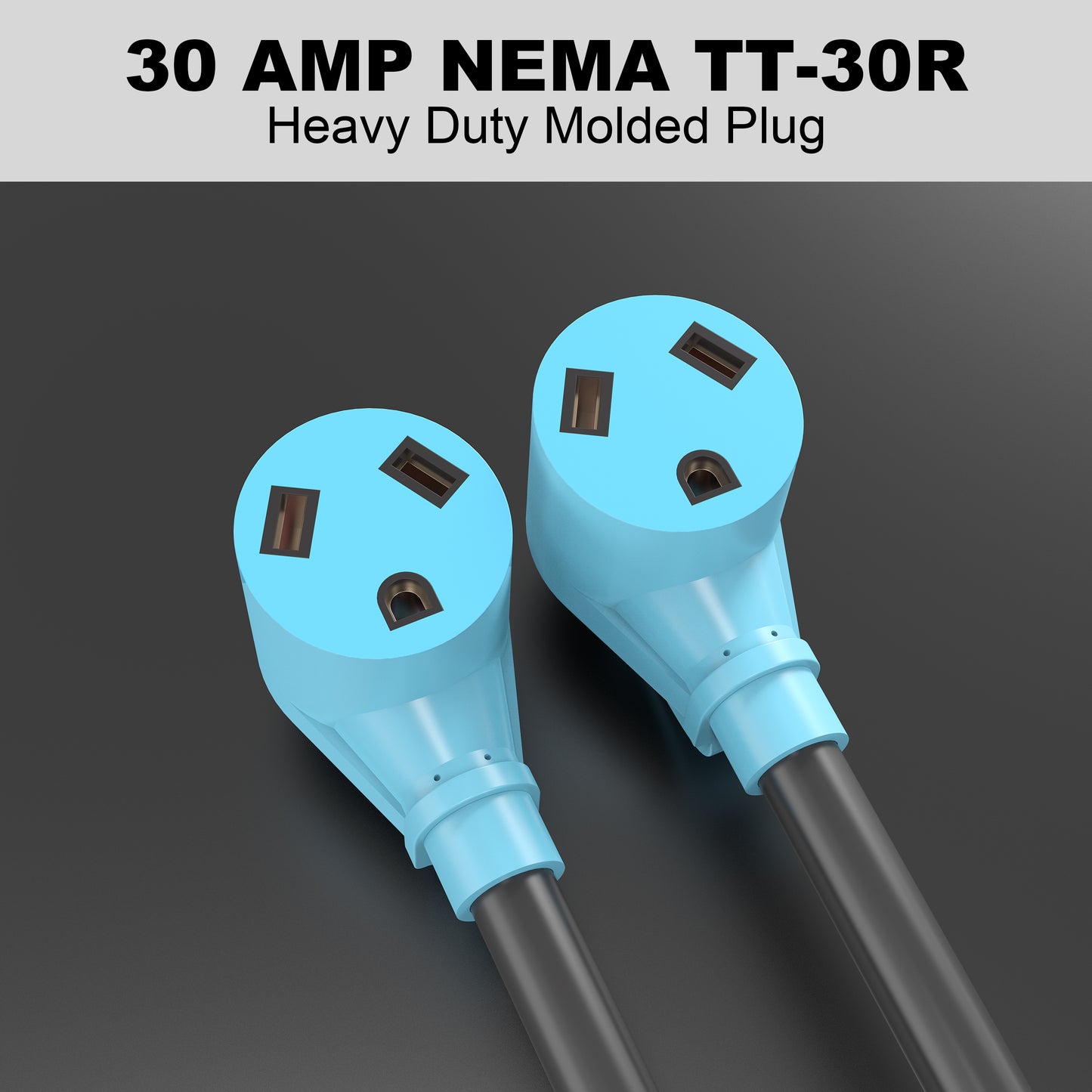 RV Y Adapter Cord 50 Amp to Two 30 Amp, NEMA 14-50P Male Plug to TT-30R Female with Grip Handle, Heavy Duty STW 10 AWG for RV Trailer Camper