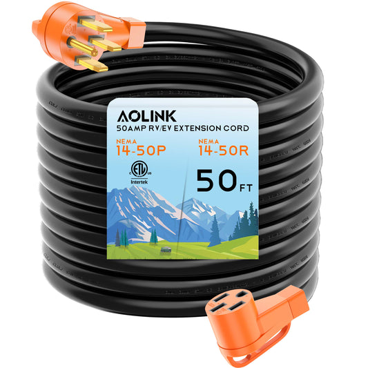 50 Amp RV/EV Extension Cord 50 Feet, Heavy Duty STW Wire
