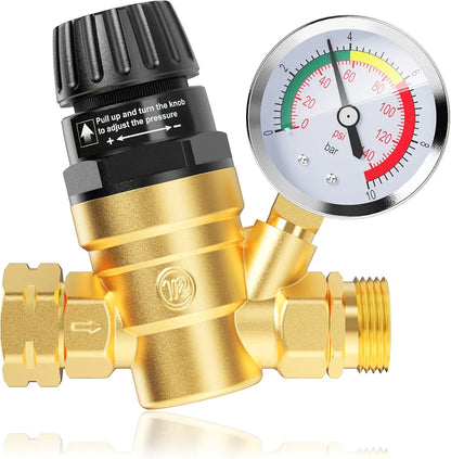 RV Water Pressure Regulator Valve, Brass Lead-Free