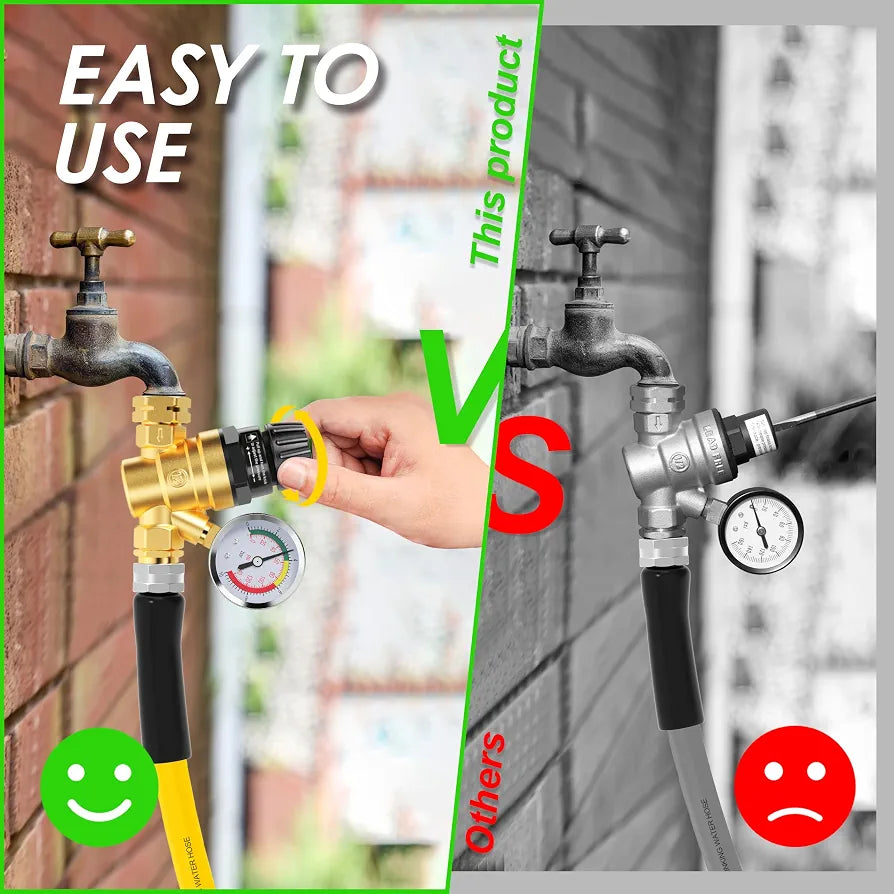 RV Water Pressure Regulator Valve, Brass Lead-Free